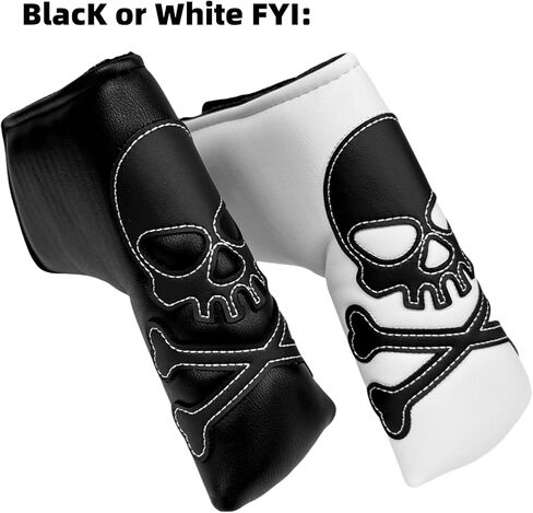 Blade Putter Cover Golf Putter Head Cover Headcover Magnetic Closure, White or Black in Saudi Arabia