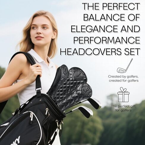 Golf Club Covers, 4pcs or 1pc PU Leather Golf Club Head Covers w/Carbon Fiber Look Paneling & Velour-Lined Interior, Golf Head Covers for Fairway Wood, Driver & Hybrid in Saudi Arabia