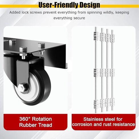 Transferable Caster Kit Compatible with Quickjack 7000TL/TLX, 6000ELX/EXT, 360° Swivel, Easy Mobility in Kuwait
