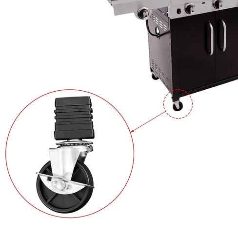 استبدال عجلات العجلات ذات المقبس لعجلات العجلات Charbroil G515-0082-W1 3 بوصات قفل عجلات الفرامل G408-0036-W1 1/2 بوصة إدراج المقبس الملولب الترمس كينمور شواء عجلة جذعية بديلة 4 عبوات in Kuwait