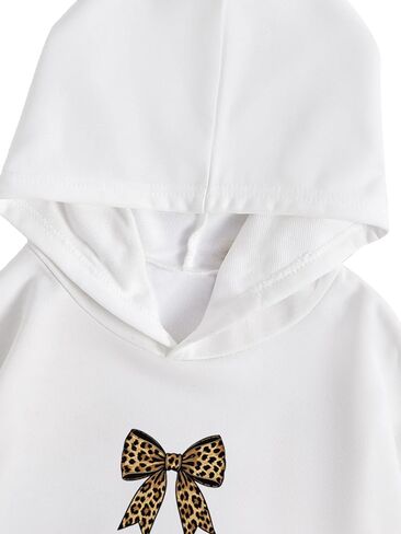 SweatyRocks Girl's Bow Graphic Hoodie Long Sleeve Hooded Sweatshirt Cute Pullovers Tops in Saudi Arabia
