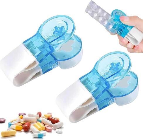 2026 New Portable Pill Taker Remover, Pill Remover, Blister Pack Opener Popper Assistance No Contact Easy to Take Out Portable Travel Tablet Dispenser Pills Extractor Tool Medication Aids (2PCS) in Saudi Arabia