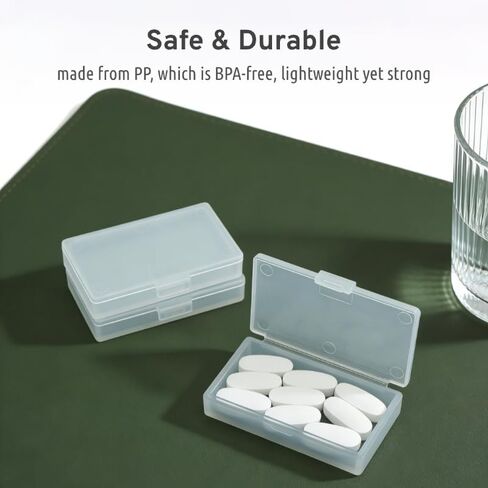 3pcs Transparent Slim Pill Cases, Small Compact Pill Organizer for Purse & Pocket, Very Thin and Lightweight Pill Box in Saudi Arabia