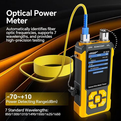 NOYAFA NF-8518 Network Cable Tester with Optical Power Meter, Ethernet Cable Tester, CAT6 Cable Tracker, VFL PoE QC Port Flicker, Length Testing, Fiber Optic Fault Locator, Telephone Line Tracker in Saudi Arabia