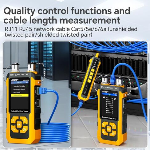 NOYAFA NF-8518 Network Cable Tester with Optical Power Meter, Ethernet Cable Tester, CAT6 Cable Tracker, VFL PoE QC Port Flicker, Length Testing, Fiber Optic Fault Locator, Telephone Line Tracker in Saudi Arabia