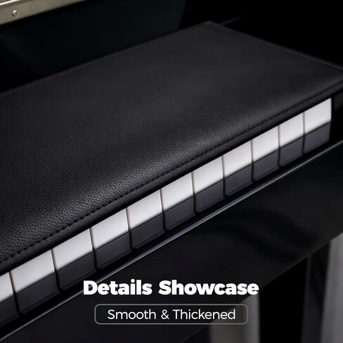 Universal Piano Keyboard Cover, Waterproof, Dustproof, Pet Hair Resistant, Thick Soft Premium Fabric, Easy-Clean Protector for Upright Piano, Digital/Electric Keyboard & Grand Piano (Black) in Saudi Arabia