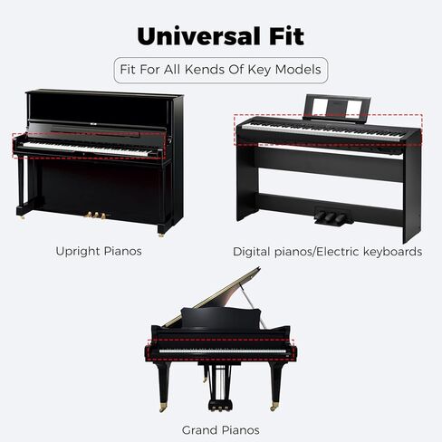 Universal Piano Keyboard Cover, Waterproof, Dustproof, Pet Hair Resistant, Thick Soft Premium Fabric, Easy-Clean Protector for Upright Piano, Digital/Electric Keyboard & Grand Piano (Black) in Saudi Arabia