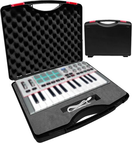 حافظة صلبة لجهاز Akai Professional MPK Mini IV، حافظة تخزين صلبة لوحدة التحكم بلوحة المفاتيح مزودة بمقبض مريح مع رغوة قابلة للتخصيص in Kuwait