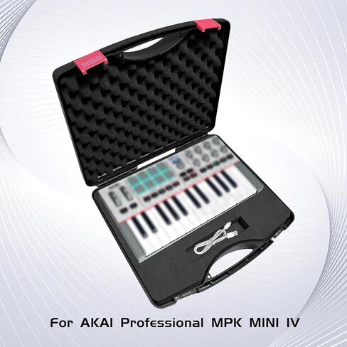 حافظة صلبة لجهاز Akai Professional MPK Mini IV، حافظة تخزين صلبة لوحدة التحكم بلوحة المفاتيح مزودة بمقبض مريح مع رغوة قابلة للتخصيص in Kuwait