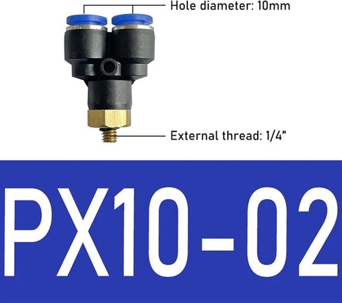 10 قطع PX تركيبات هوائية على شكل حرف Y 4-12 ملم خرطوم القطر الخارجي M5 1/8 "1/4" 3/8 "1/2" BSPT موصل هواء خارجي (PX10-02 10 قطع) in Kuwait