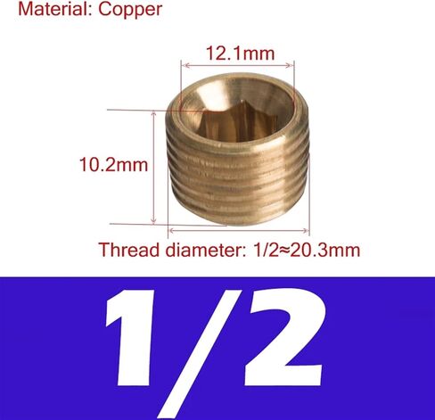 النحاس ذكر موضوع النحاس الأنابيب عرافة رئيس نهاية غطاء تركيب مقرنة موصل محول 1/8 1/4 3/8 1/2 3/4 الحديد النيكل مطلي (DT-04 النحاس) in Kuwait