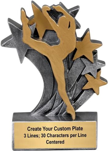Decade Awards Personalized Dance Trophy - Engraved Star Blast Dance Award for Dancers Teachers or Teams - Dance Recital Competition or Season Champion Prize - Customize Now (4.75 Inch) in Saudi Arabia