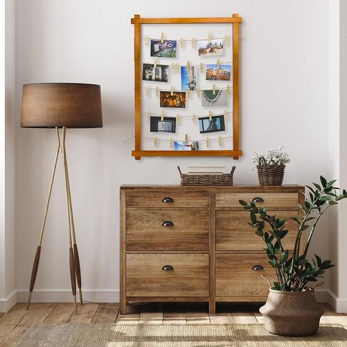 Freestanding Photo Display Board with Clips, Stable Tabletop Picture Frame Stand Holds 30+ Photos, Graduation Centerpiece Decorations 2026, Wooden Board for Photos, Artworks (White) in Saudi Arabia