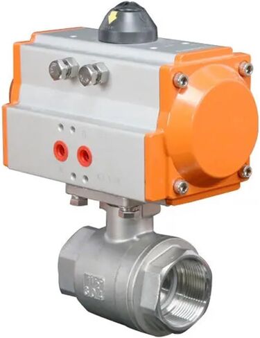 1PCS DN15 DN20 DN25 DN32 DN40 DN50 Two-Piece high Platform Pneumatic Ball Valve Stainless Steel Q611F-16P Double-Acting Cylinder(1-1/2") in Kuwait