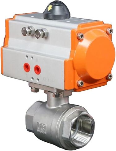 1PCS DN15 DN20 DN25 DN32 DN40 DN50 Two-Piece high Platform Pneumatic Ball Valve Stainless Steel Q611F-16P Double-Acting Cylinder(1-1/2") in Kuwait