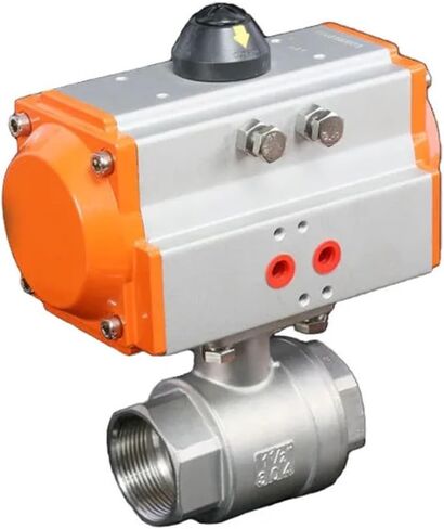 1PCS DN15 DN20 DN25 DN32 DN40 DN50 Two-Piece high Platform Pneumatic Ball Valve Stainless Steel Q611F-16P Double-Acting Cylinder(1-1/2") in Kuwait