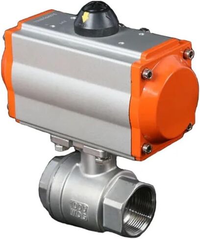 1PCS DN15 DN20 DN25 DN32 DN40 DN50 Two-Piece high Platform Pneumatic Ball Valve Stainless Steel Q611F-16P Double-Acting Cylinder(1-1/2") in Kuwait