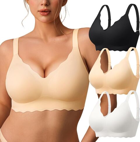 جيلي حمالات الصدر اللاسلكية للنساء حزمة التي شيرت حمالات الصدر للنساء لا Underwire التغطية الكاملة سلس رفع البرازيلي عودة تنعيم الصدرية in Kuwait