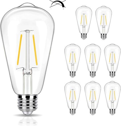 12 حزمة من مصابيح إديسون LED بقدرة 2 وات، مصابيح كهربائية 25 وات مكافئة، 2700 كلفن دافئ ناعم مع قاعدة قياسية E26، مصابيح إضاءة منخفضة واط LED ST19، 250 لومن، غير قابلة للتعتيم، 120 فولت in Saudi Arabia