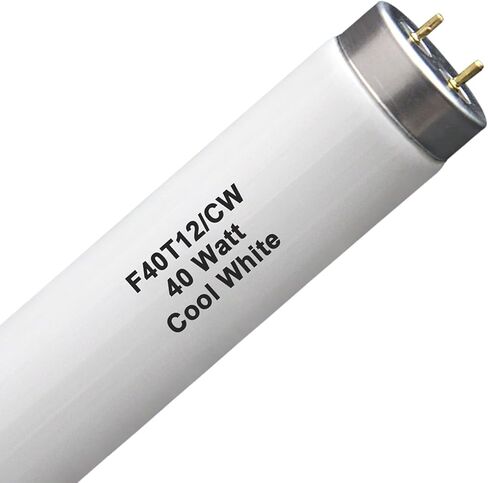 (6 عبوات) مصابيح الفلورسنت F40T12 مقاس 48 بوصة، أنبوب الفلورسنت الخطي T12 بطول 4 أقدام، 40 واط، 2600 لومن، 4100 كلفن أبيض بارد، أنابيب بديلة لسيلفانيا 21371 F40CWX، فيليبس 423129 F40T12/CW in Kuwait