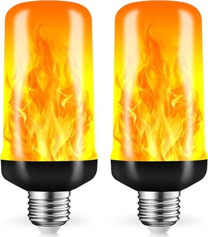 مصابيح إضاءة لهب LED، مصابيح وامضة 4 أوضاع مع مستشعر الجاذبية، لمبة إضاءة قاعدة E26 للهالوين، عيد الميلاد، الشرفة، الفناء، الحفلات، ديكور داخلي خارجي in Saudi Arabia