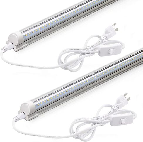 Barrina LED Shop Light 2FT, 20W 3000LM 6500K, T8 LED Light Fixture, Clear Cover, Ceiling and Utility Linkable Tube Lights for Room, Garage, Workbench, Warehouse, 2 Packs in Saudi Arabia