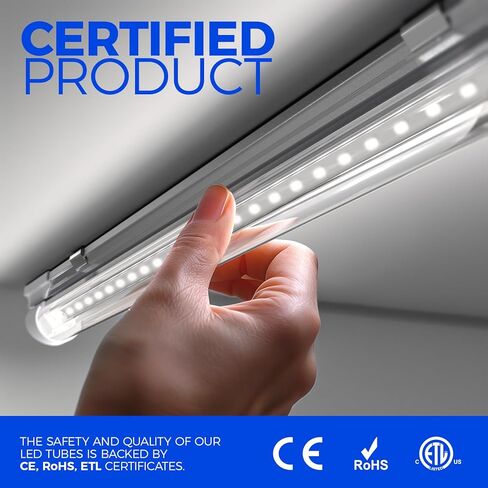 Barrina LED Shop Light 2FT, 20W 3000LM 6500K, T8 LED Light Fixture, Clear Cover, Ceiling and Utility Linkable Tube Lights for Room, Garage, Workbench, Warehouse, 2 Packs in Saudi Arabia