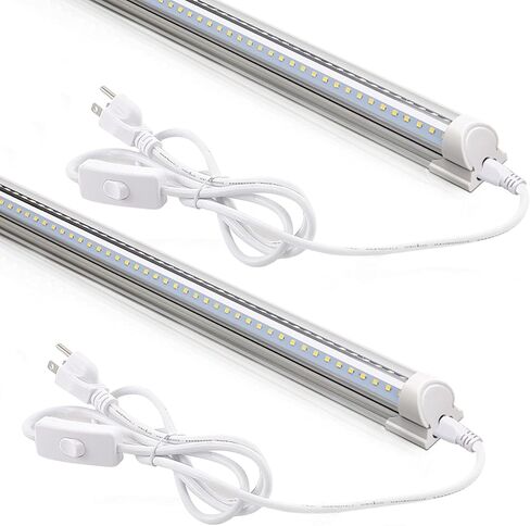 Barrina LED Shop Light 2FT, 20W 3000LM 6500K, T8 LED Light Fixture, Clear Cover, Ceiling and Utility Linkable Tube Lights for Room, Garage, Workbench, Warehouse, 2 Packs in Saudi Arabia