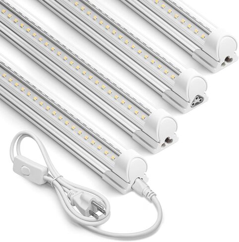 Barrina LED Shop Light 2FT, 20W 3000LM 6500K, T8 LED Light Fixture, Clear Cover, Ceiling and Utility Linkable Tube Lights for Room, Garage, Workbench, Warehouse, 2 Packs in Saudi Arabia