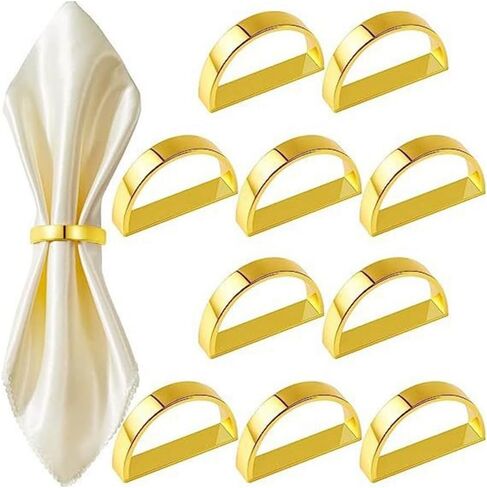 Creative Modern Napkin Rings Simplicity Zinc Alloy Semicircular Napkin Rings for Elegant Table Settings in Saudi Arabia