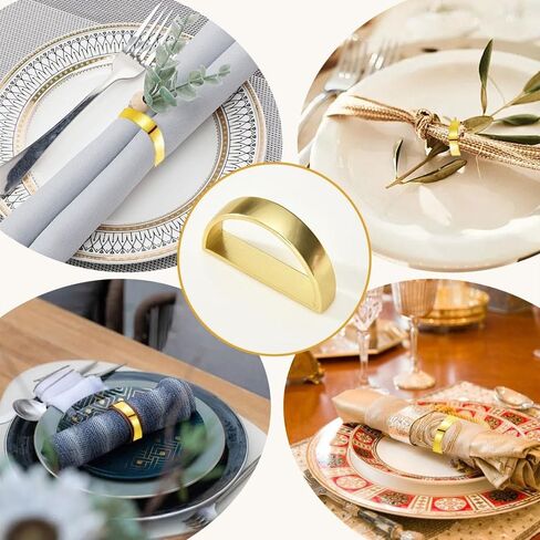 Creative Modern Napkin Rings Simplicity Zinc Alloy Semicircular Napkin Rings for Elegant Table Settings in Saudi Arabia