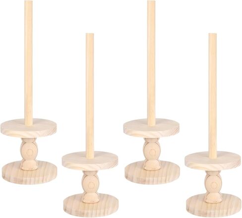 4 Pcs Wooden Donut Stands for Dessert Table, 16.92 in Donut Display Stand for Party, Stackable Tower Holder Bagel Holder Stand for Wedding, Birthday, and Tea Party in Saudi Arabia