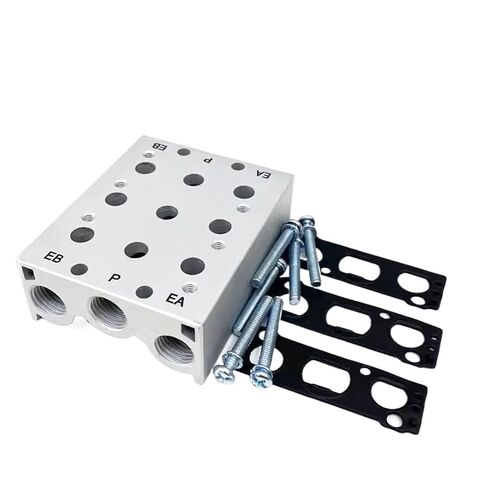 قاعدة مشعب صمام الملف اللولبي SY7120، تجميع هوائي من 2 إلى 7 محطات مع عادم وحشيات متكاملة (SS5Y7-20-05) in Kuwait