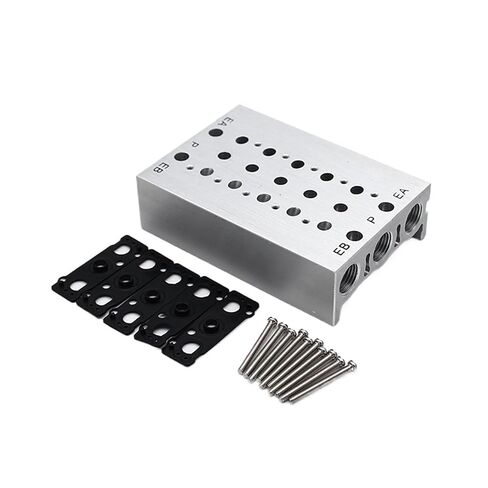 قاعدة مشعب صمام الملف اللولبي SY7120، تجميع هوائي من 2 إلى 7 محطات مع عادم وحشيات متكاملة (SS5Y7-20-05) in Kuwait