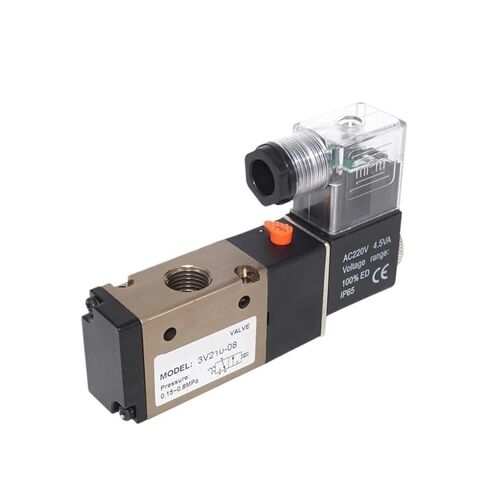 3V210-08 صمام الملف اللولبي الهوائي ذو 3 اتجاهات و2 موضع، مغلق عادة، منفذ 1/4 بوصة، 12 فولت/24 فولت تيار مستمر و220 فولت تيار متردد (4 مم، 3V210-08NC AC220V) in Kuwait