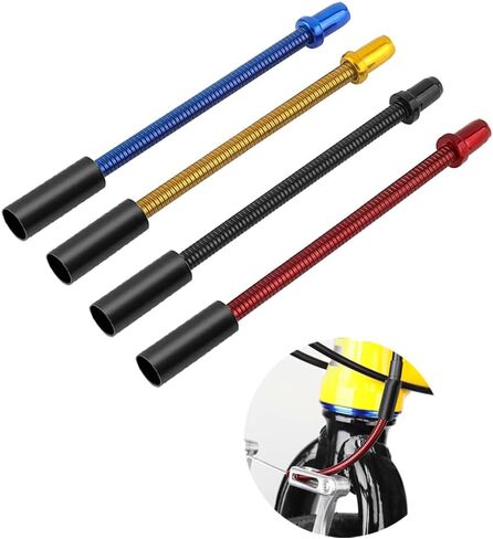 Bicycle 2 pcs each 5 Colors V-Brake Flexible Noodle Cable Break Guide Pipe Tube + 10 x Rubber Boots Cycling Kit for Road Mountain Bikes BMX 10 sets in Saudi Arabia