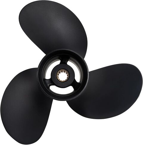 مروحة قارب خارجية من الألومنيوم مقاس 8.9 × 9.5 لمحركات Tohatsu & Mercury 8-9.9HP، 12 سنًا، 3B2B64519-1، متوافقة مع Tohatsu & Mercury 8HP 9.9HP، RH in Kuwait