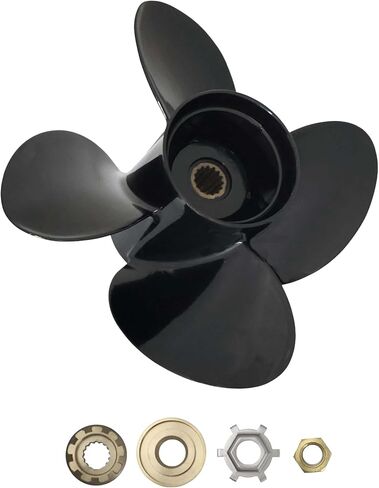 48-8M8026590 13 X 17 Pitch 4 Blade RH 15 Spline Tooth Outboard Boat Propeller Replacement for Mercury 40-140 HP Aluminum Prop with Hub Kit in Saudi Arabia