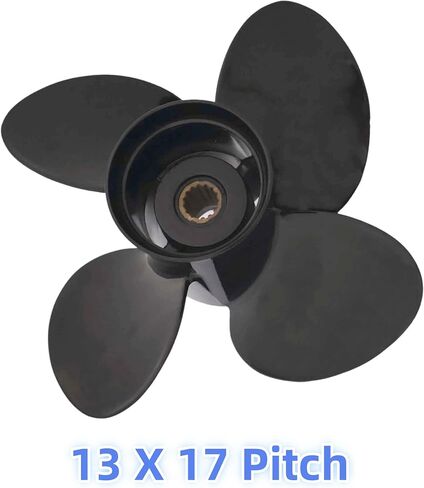 48-8M8026590 13 X 17 Pitch 4 Blade RH 15 Spline Tooth Outboard Boat Propeller Replacement for Mercury 40-140 HP Aluminum Prop with Hub Kit in Saudi Arabia