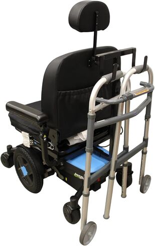 Universal Walker Holder for Mobility Scooters – Fits Pride & Golden Technologies with 1"×1" Rear Receiver, Large Heavy-Duty Powder-Coated Hooks (No Straps), Fits Most Folding Walkers, Made in USA in Saudi Arabia