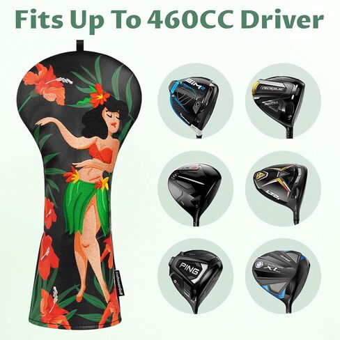 Craftsman Golf Club Head Cover Driver Head Cover Golf Headcover for Driver Hawaii Style Leather Driver Headcover Fits 460cc Club in Saudi Arabia
