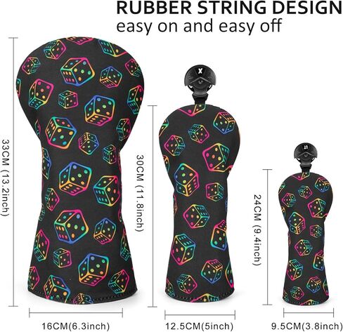 Golf Club Head Covers 3pcs Golf headcovers Set for Driver Fairway hybrids in Saudi Arabia