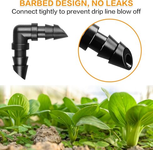 Drip Irrigation Barbed Elbow Fittings, 60 Pieces Drip Line Part Barbed Connectors for 1/4 Inch Tubing, Irrigation Elbow for Home Garden Lawn Pipe Supplies or Sprinkler Systems in Saudi Arabia