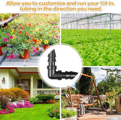 Drip Irrigation Barbed Elbow Fittings, 60 Pieces Drip Line Part Barbed Connectors for 1/4 Inch Tubing, Irrigation Elbow for Home Garden Lawn Pipe Supplies or Sprinkler Systems in Saudi Arabia