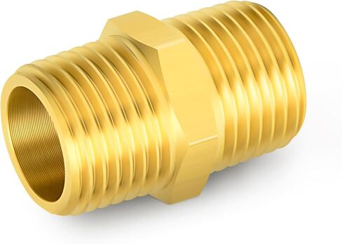GASHER 20PCS Brass Hex Nipple, 1/4-Inch Male Pipe x 1/4-Inch Male Pipe Fitting in Saudi Arabia
