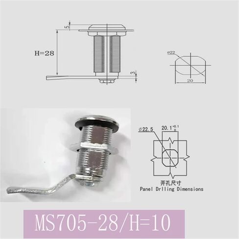 1 Set with Key Zinc Alloy Factory Direct Ms705-28 Quarter Turn Cam Lock(Height 10mm-Zinc) in Saudi Arabia