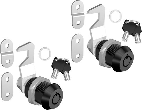 2 Pcs Toolbox Locks with Keys, 5/8" Tubular Cam Lock Keyed Alike, Hook Cam Tool Box Lock Secure Your Toolbox Mailbox Drawer Cabinet Locks, Zinc Alloy in Kuwait