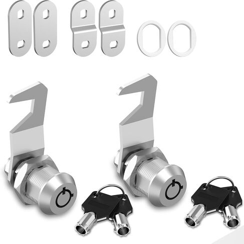2 Pcs Toolbox Locks with Keys, 5/8" Tubular Cam Lock Keyed Alike, Hook Cam Tool Box Lock Secure Your Toolbox Mailbox Drawer Cabinet Locks, Zinc Alloy in Kuwait