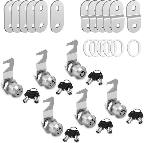 2 Pcs Toolbox Locks with Keys, 5/8" Tubular Cam Lock Keyed Alike, Hook Cam Tool Box Lock Secure Your Toolbox Mailbox Drawer Cabinet Locks, Zinc Alloy in Kuwait