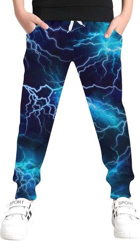 UNICOMIDEA 6-16T Boys Pants Funny 3D Graphic Cool Casual Sweatpants Joggers with Drawstring in Saudi Arabia